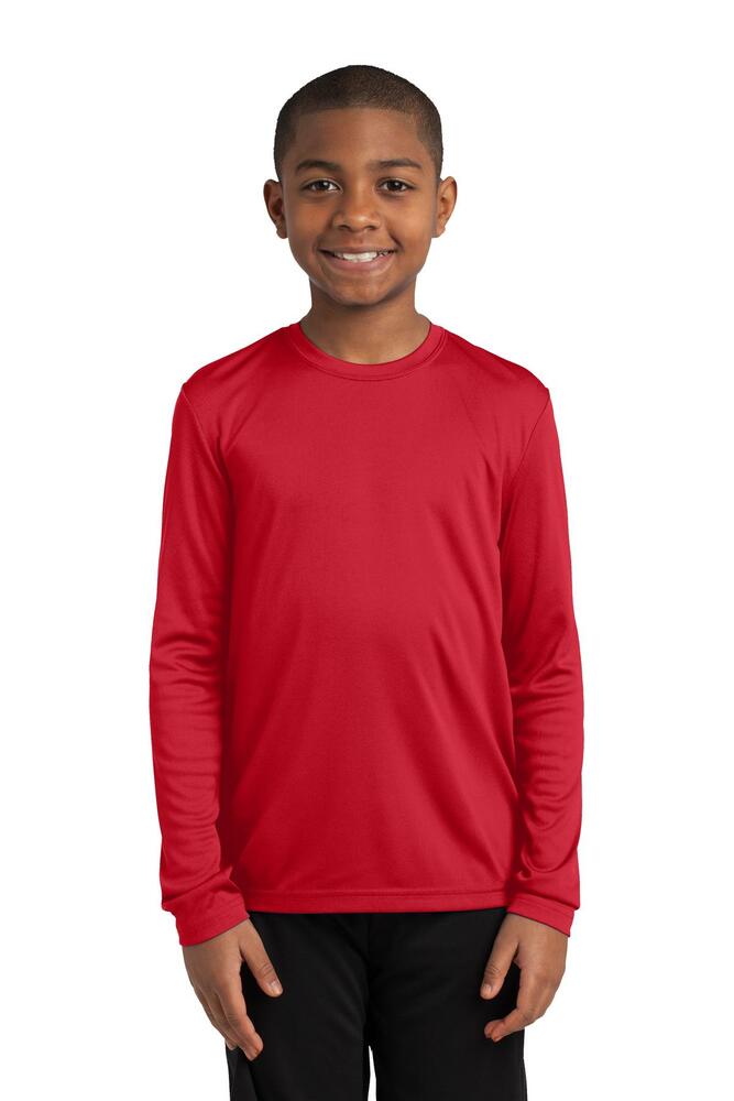 Sport-Tek YST350LS Youth Long Sleeve PosiCharge ® Competitor™ Tee Front Fullsize"