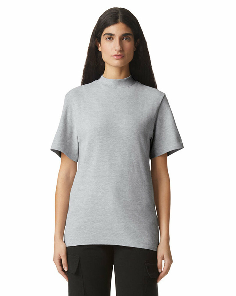 american apparel 1pq unisex mockneck pique t-shirt Front Fullsize