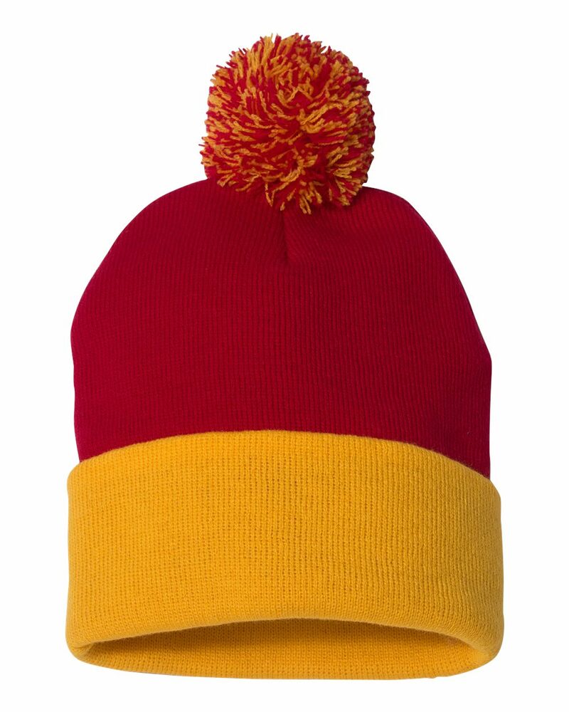 Sportsman SP15 Pom-Pom 12" Knit Beanie Front Fullsize"