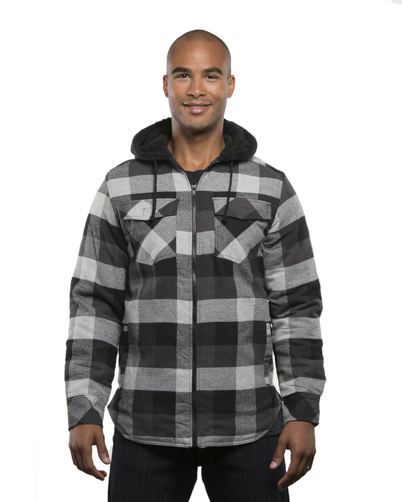 Burnside B8620 | Men's Hooded Flannel Jacket | ShirtSpace