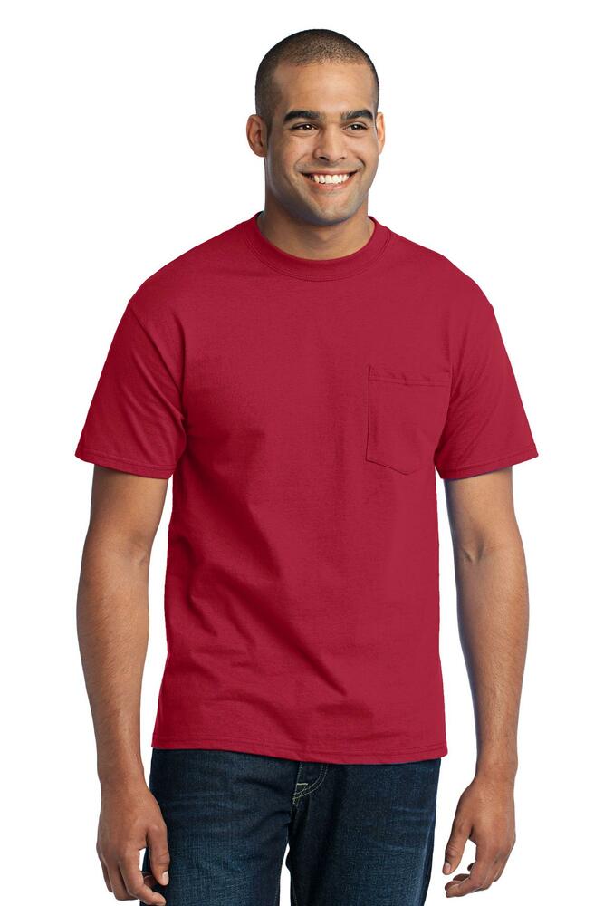 Port & Company PC55P Core Blend Pocket Tee Front Fullsize"