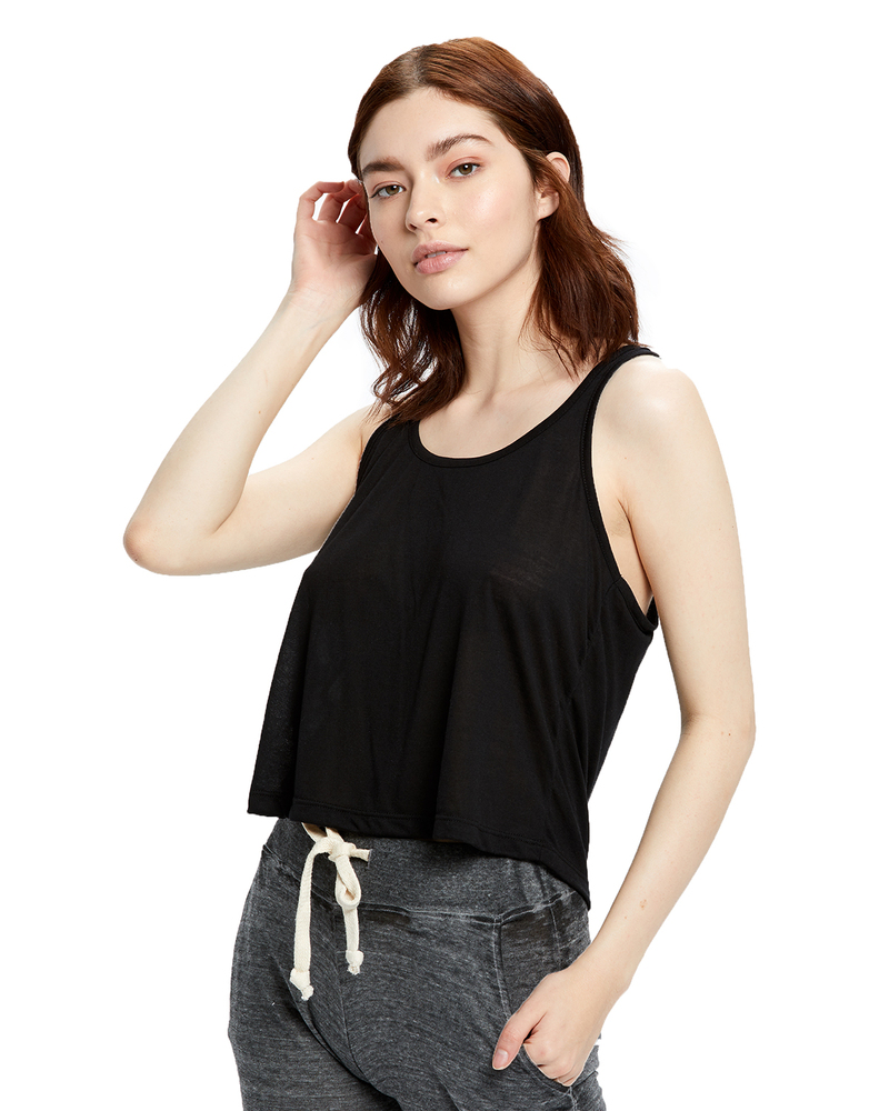 US Blanks US510 Ladies' Sheer Cropped Racer Tank Front Fullsize"