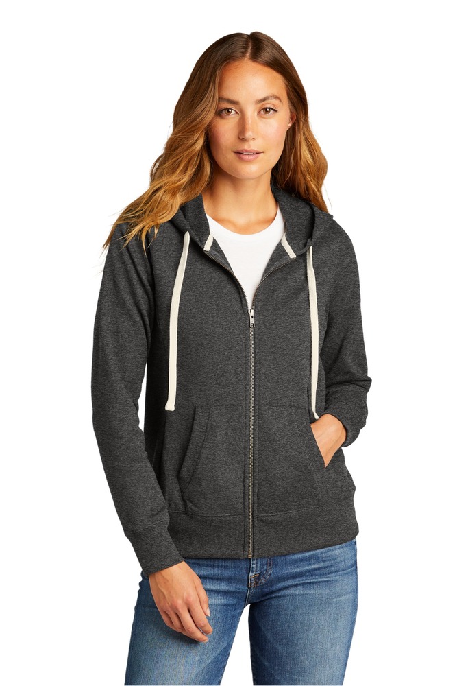 district dt8103 women's re-fleece ™ full-zip hoodie Front Fullsize