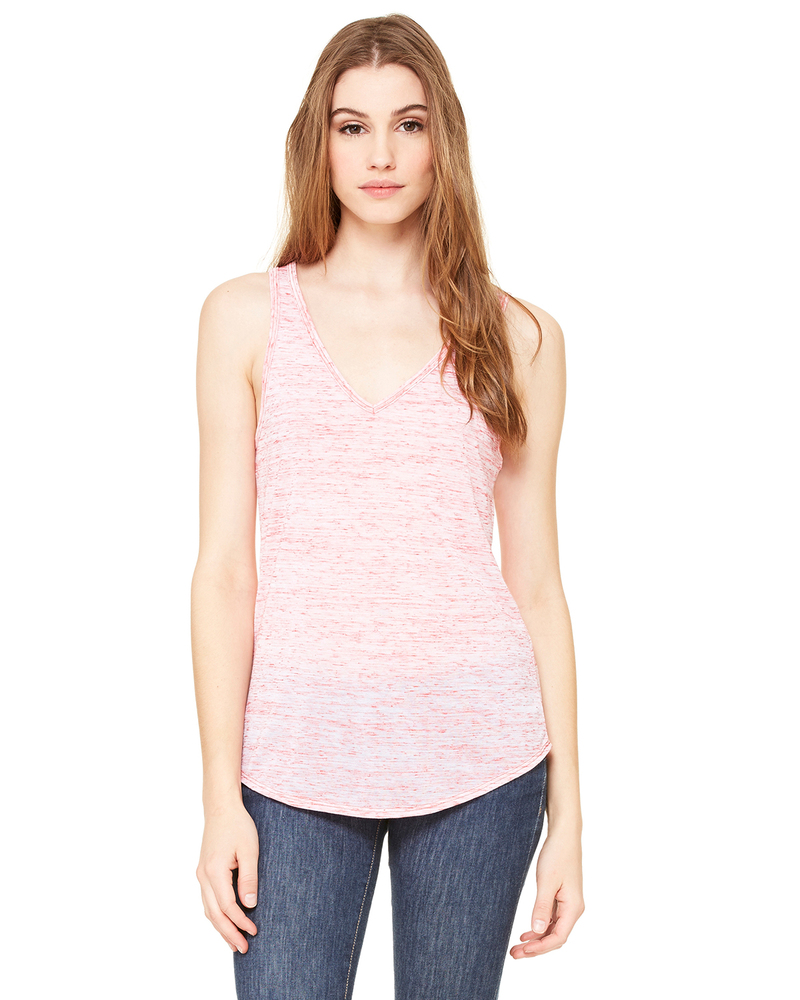 bella + canvas b8805 ladies' flowy v-neck tank Front Fullsize