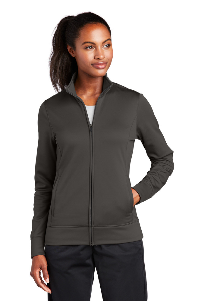 sport-tek lst241 ladies sport-wick ® fleece full-zip jacket Front Fullsize