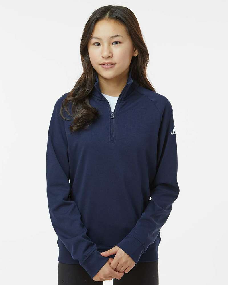 adidas a4001 youth quarter-zip pullover Front Fullsize