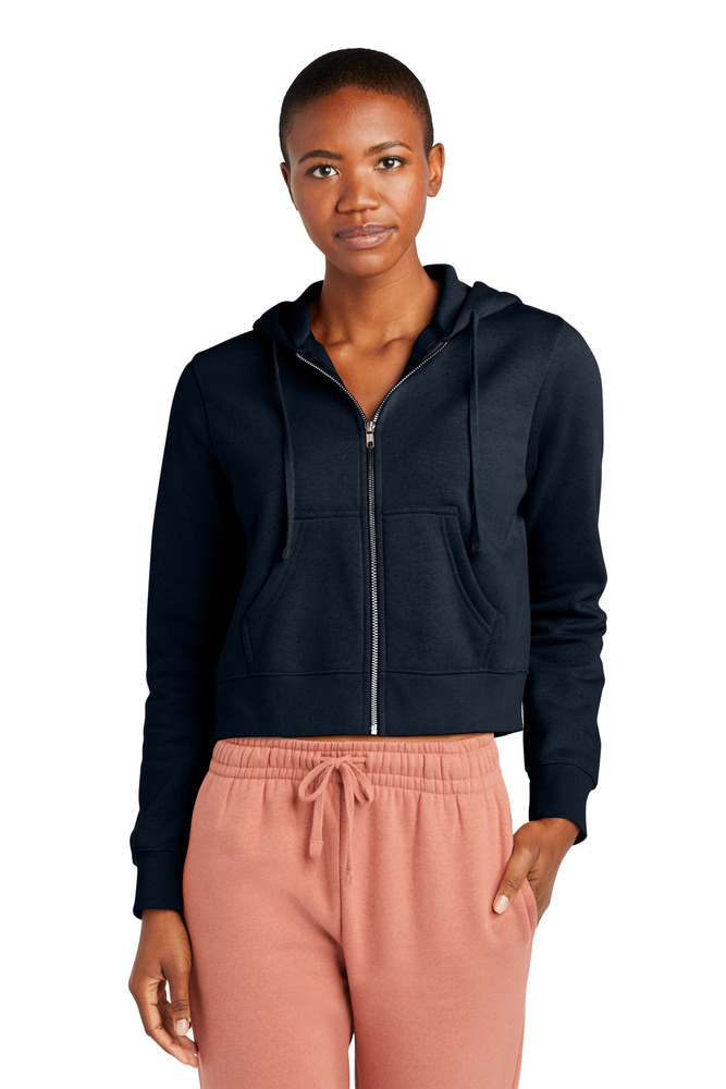 district dt6103 women's v.i.t. ™ fleece full-zip hoodie Front Fullsize