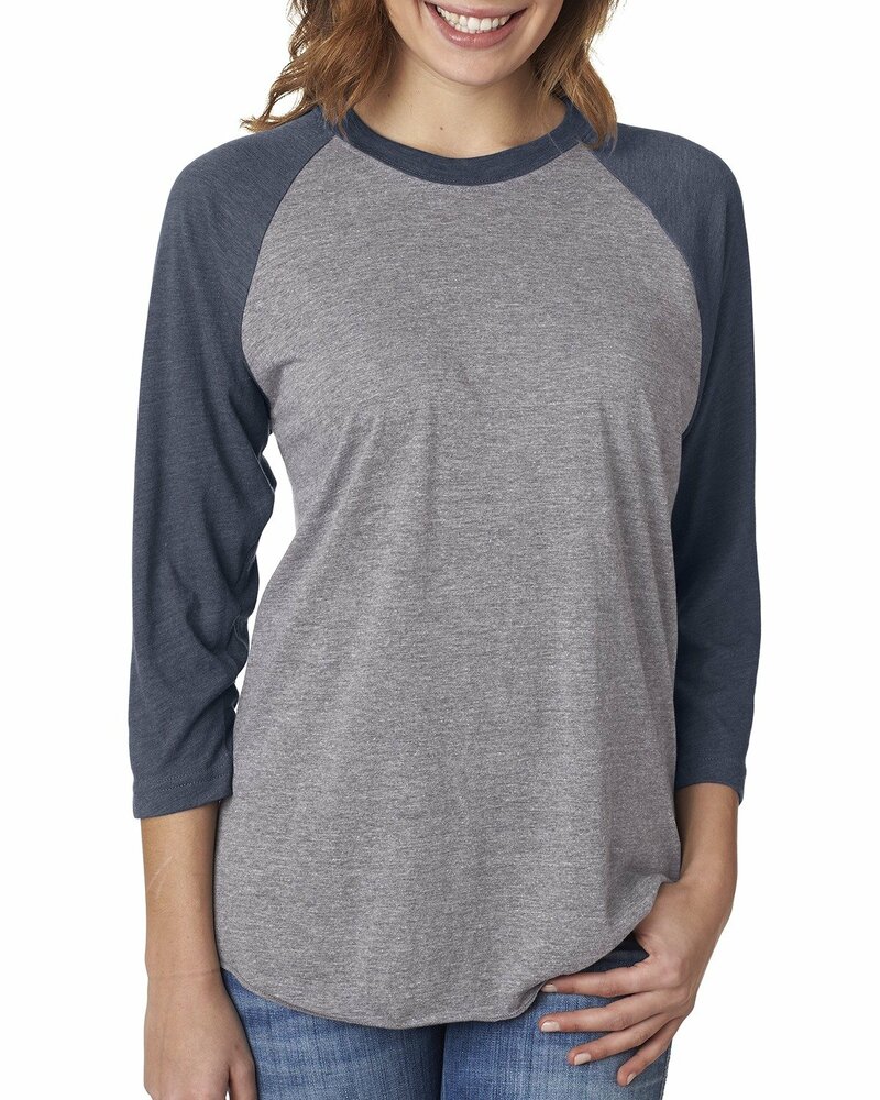 Next Level 6051 Unisex Tri-Blend 3/4-Sleeve Raglan T-Shirt Front Fullsize"
