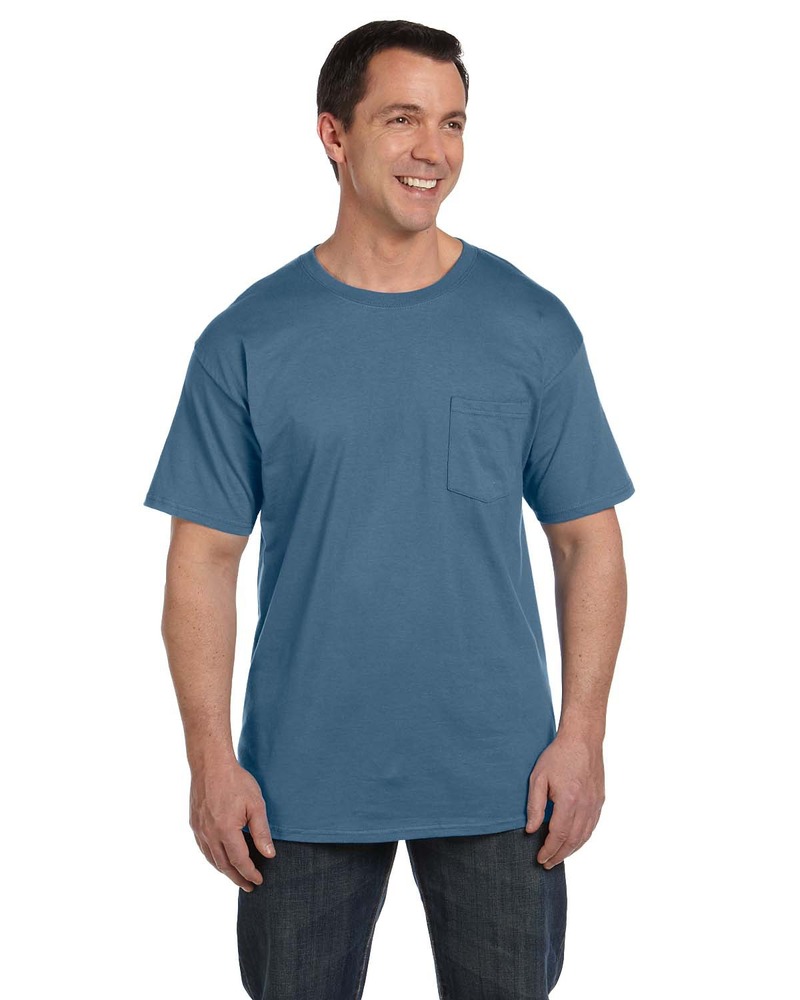 Hanes 5190P Adult Beefy-T® with Pocket Front Fullsize"