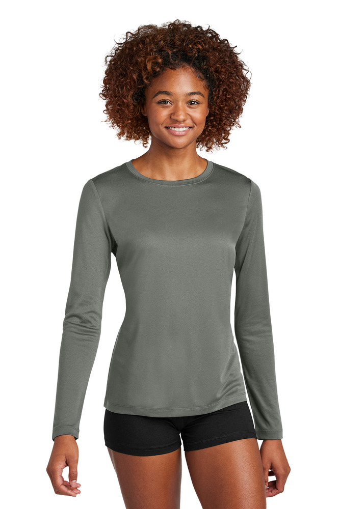 sport-tek lst420ls ladies posi-uv ® pro long sleeve Front Fullsize