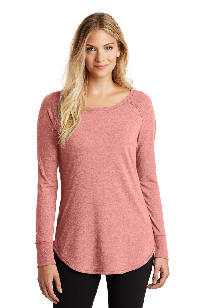 district dt132l women's perfect tri ® long sleeve tunic tee Front Fullsize