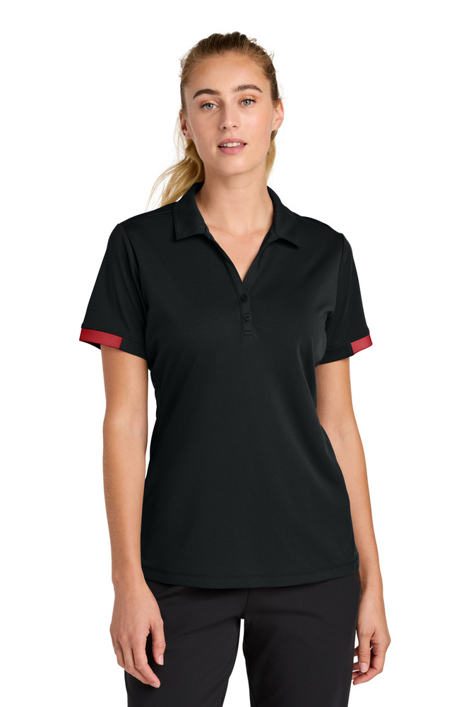 sport-tek lst444 women's club colorblock polo Front Fullsize