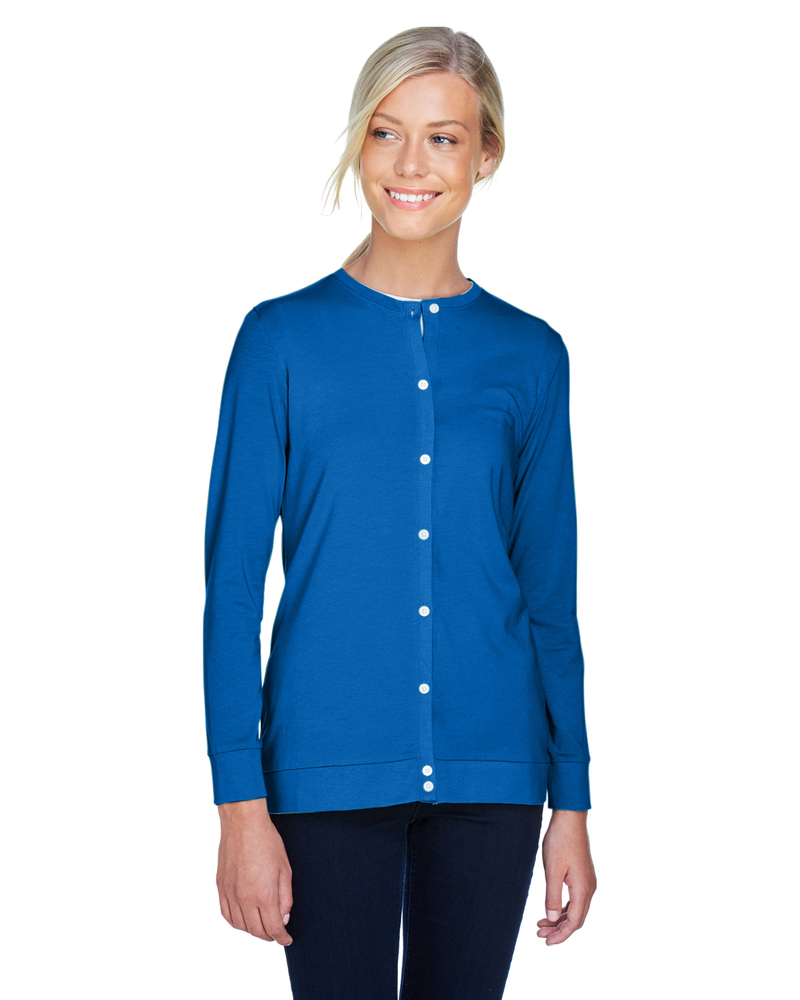 Devon & Jones DP181W Ladies' Perfect Fit™ Ribbon Cardigan Front Fullsize"