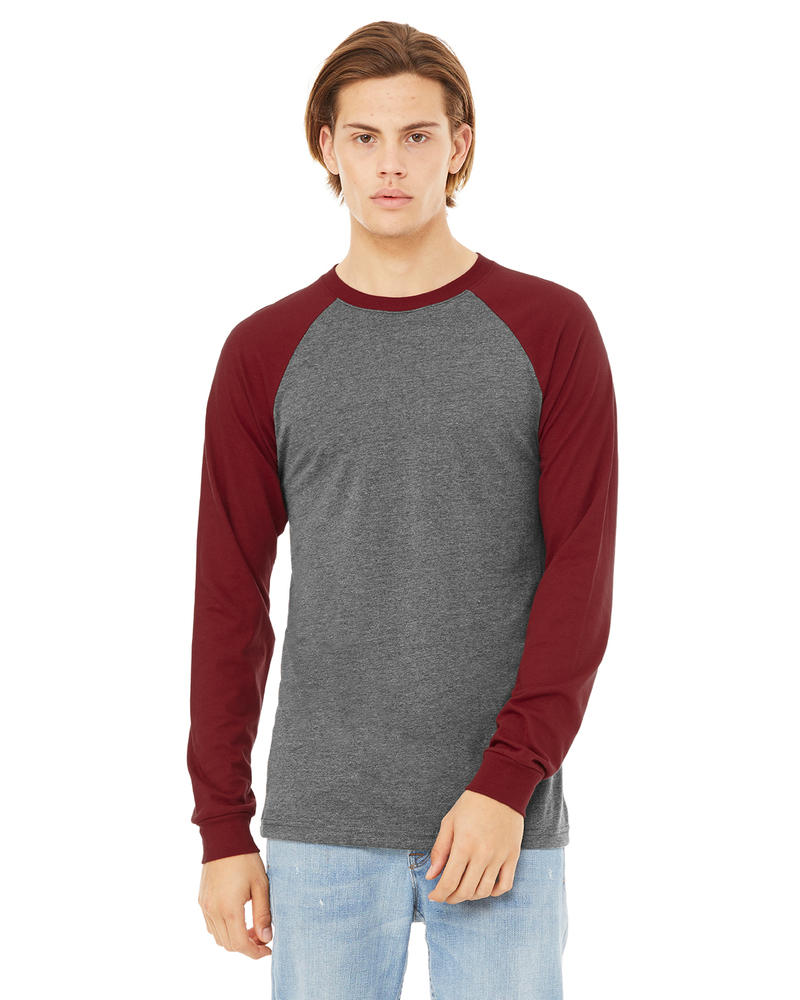 Bella + Canvas 3000C Men's Jersey Long-Sleeve Baseball T-Shirt Front Fullsize"