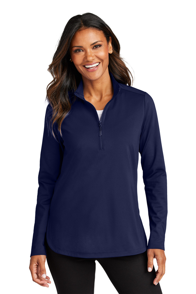 port authority lk880 ladies c-free ® double knit 1/4-zip Front Fullsize