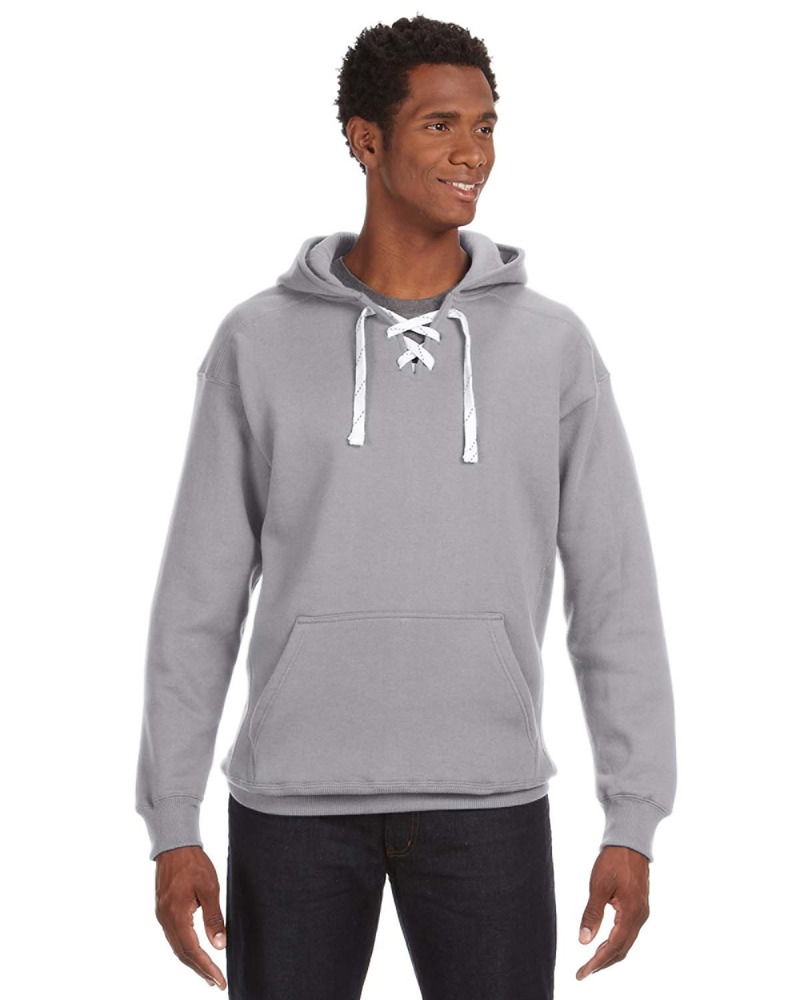 J America JA8830 Adult Sport Lace Hooded Sweatshirt Front Fullsize"