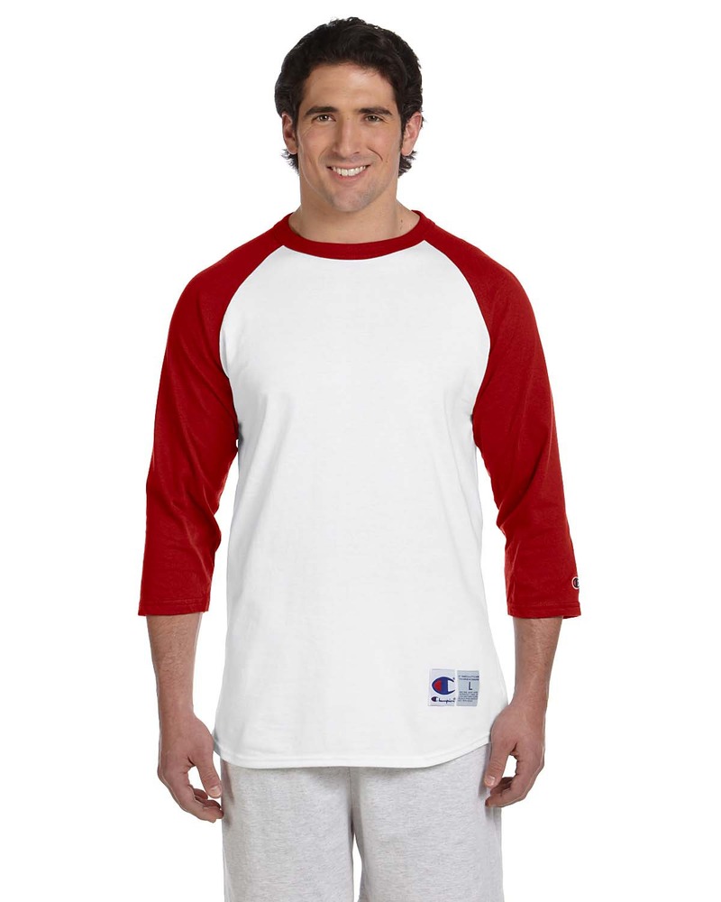 champion t1397 adult raglan t-shirt Front Fullsize