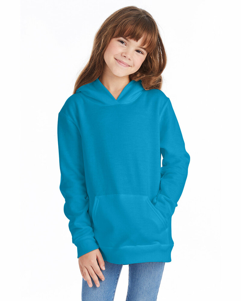 Hanes P473 Youth 7.8 oz. EcoSmart® 50/50 Pullover Hooded Sweatshirt Front Fullsize"