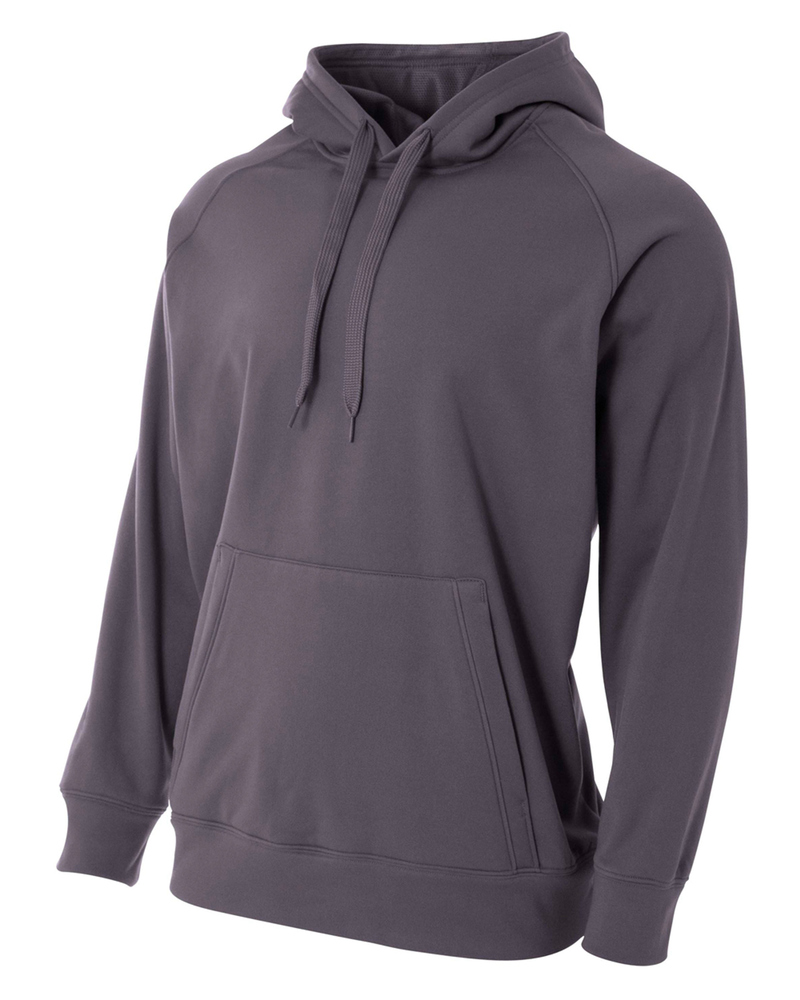 a4 n4237 men's solid tech fleece hoodie Front Fullsize