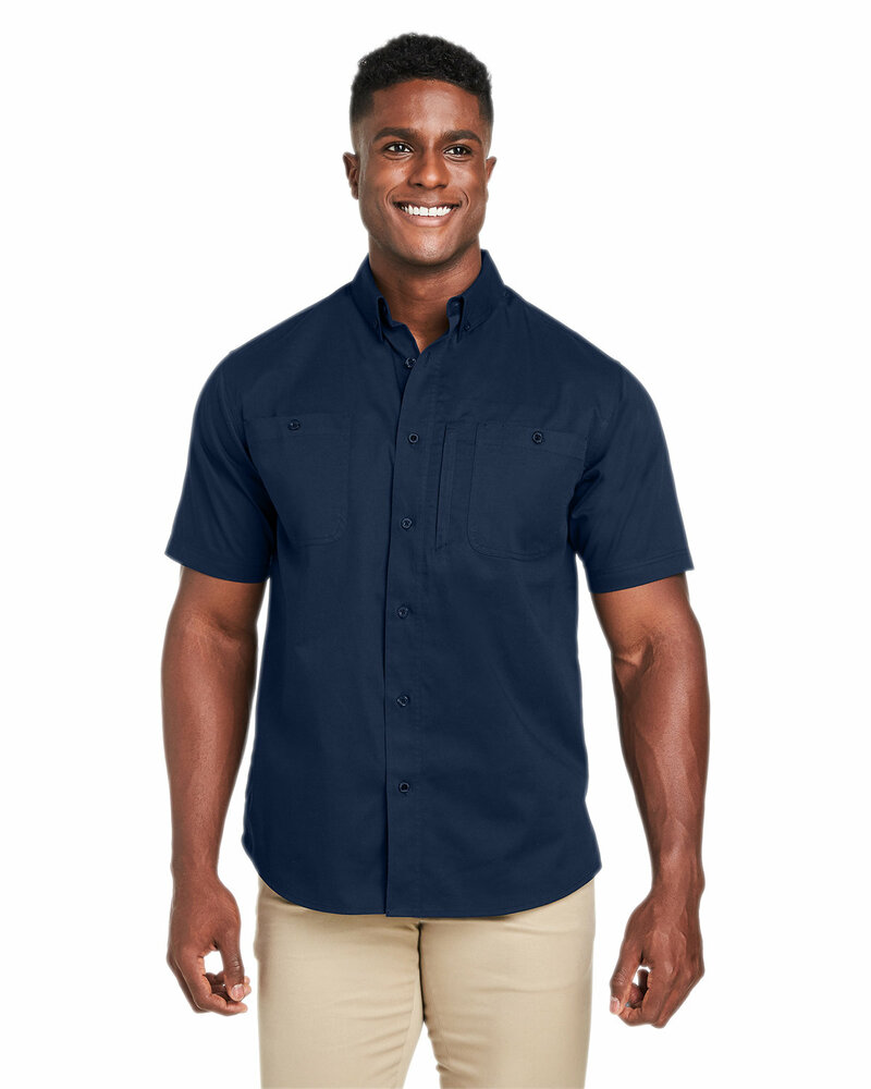 harriton m585 men's advantage il short-sleeve work shirt Front Fullsize