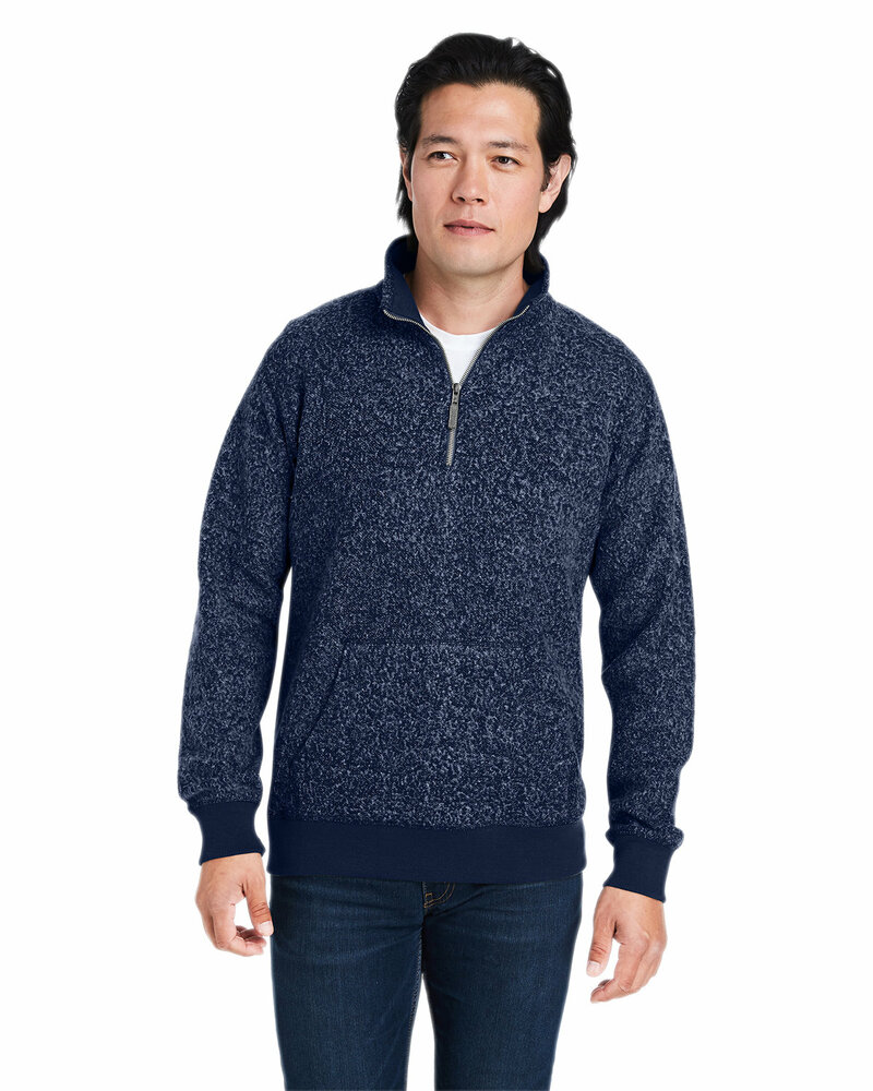 j america 8713ja unisex aspen fleece quarter-zip sweatshirt Front Fullsize