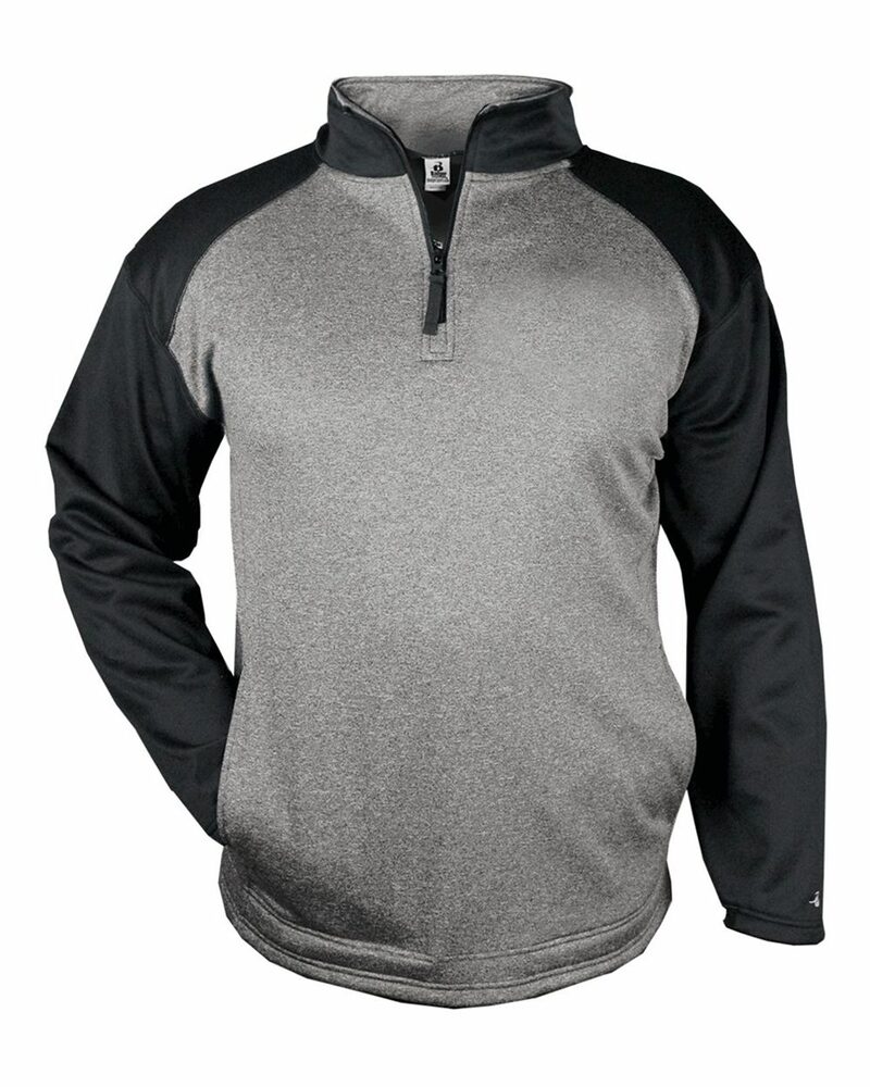Badger Sport 1484 Sport Heather Fleece 1/ 4 Zip Front Fullsize"