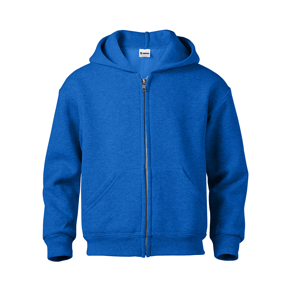 soffe j9078 juvenile classic zip hooded sweatshirt Front Fullsize