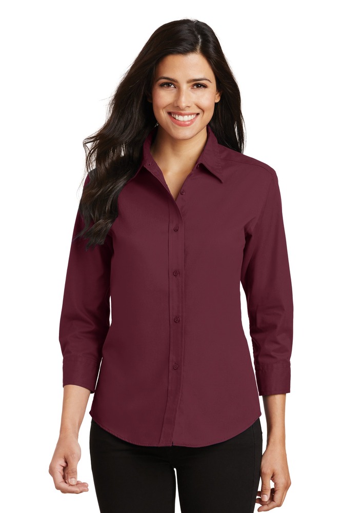 Port Authority L612 Ladies 3/4-Sleeve Easy Care Shirt Front Fullsize"