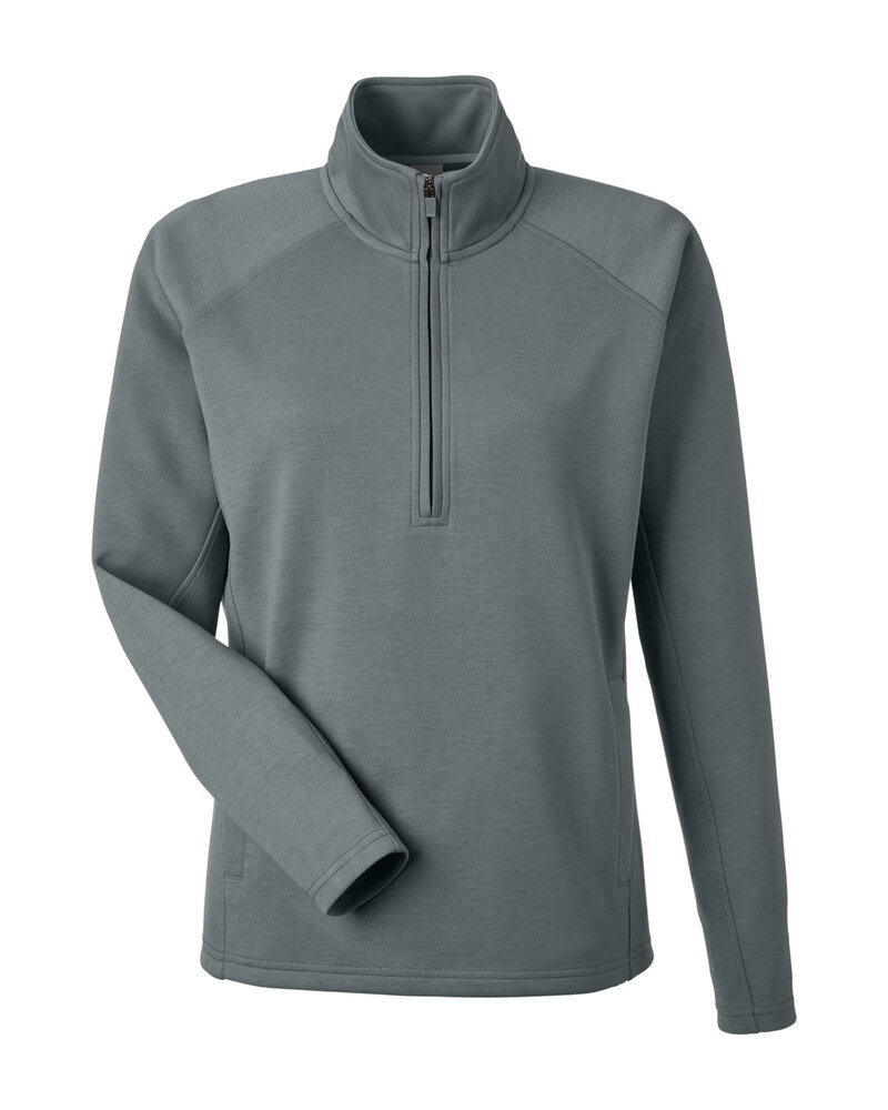 j america 8754ja ladies' apex fleece quarter-zip Front Fullsize