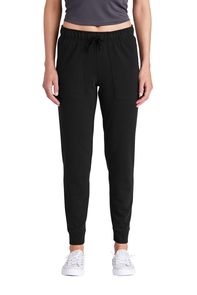 Sport-Tek LST299 Ladies PosiCharge ® Tri-Blend Wicking Fleece Jogger Front Fullsize"