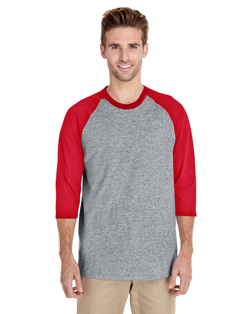 Gildan G570 Adult Heavy Cotton™ 3/4-Raglan Sleeve T-Shirt Front Fullsize"