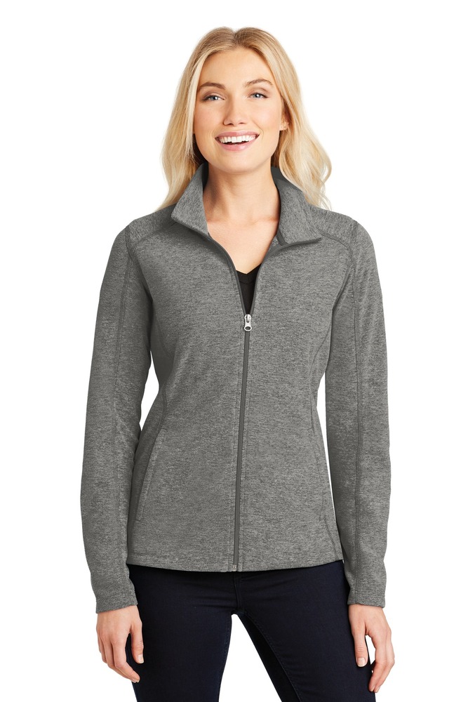 Port Authority L235 Ladies Heather Microfleece Full-Zip Jacket Front Fullsize"