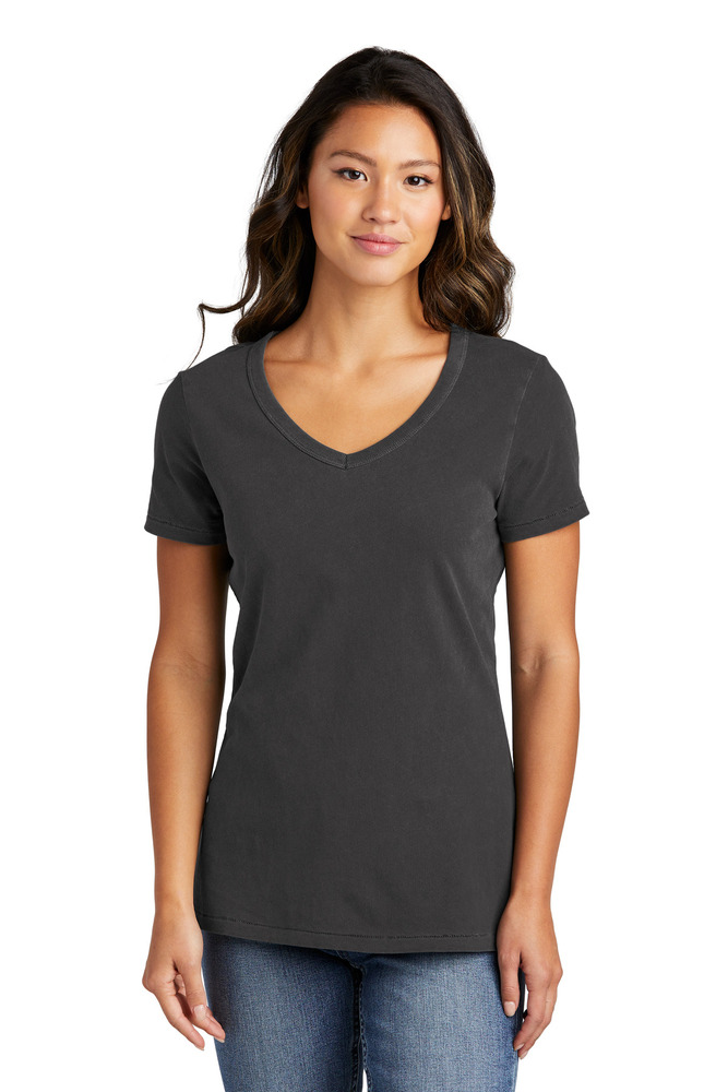 Port & Company LPC099V Ladies Beach Wash ® Garment-Dyed V-Neck Tee Front Fullsize"