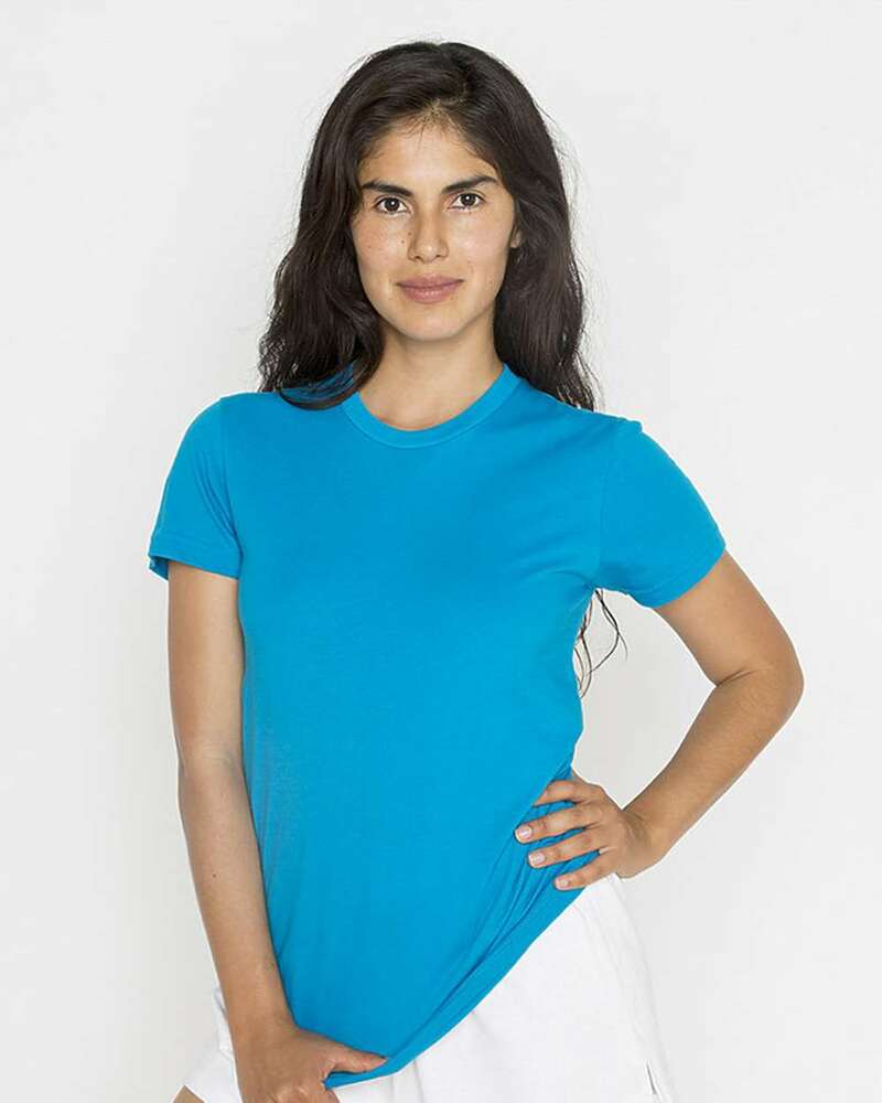 los angeles apparel 21002 usa-made women's fine jersey t-shirt Front Fullsize