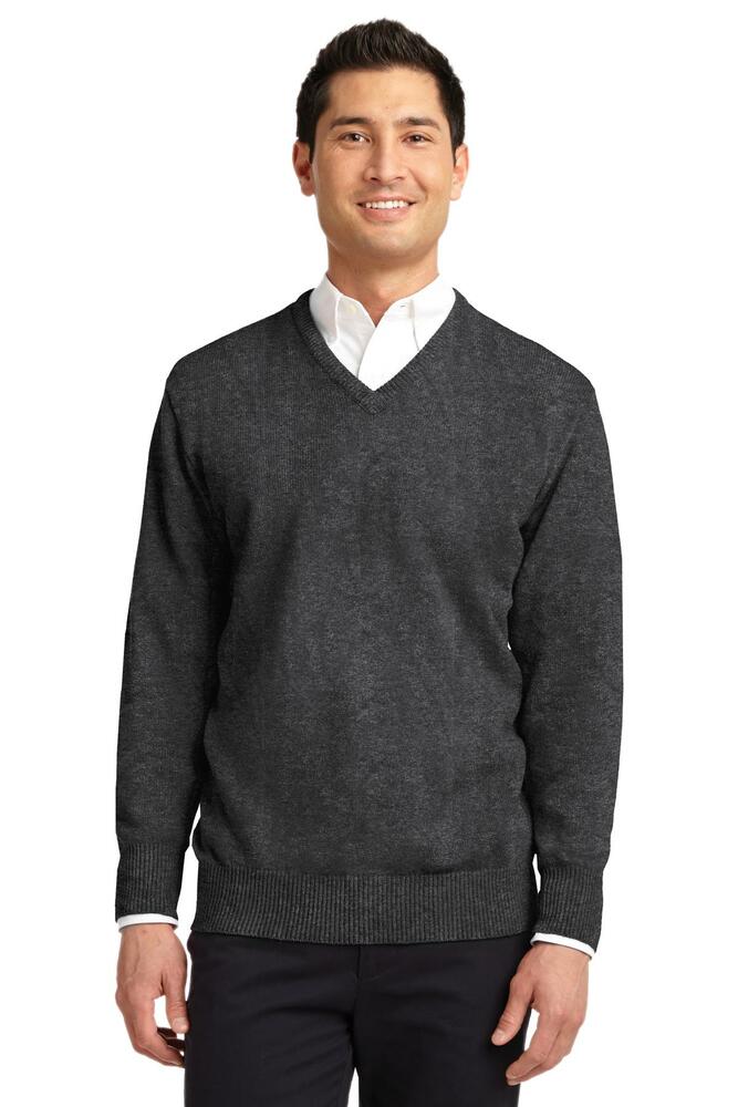 port authority sw300 value v-neck sweater Front Fullsize