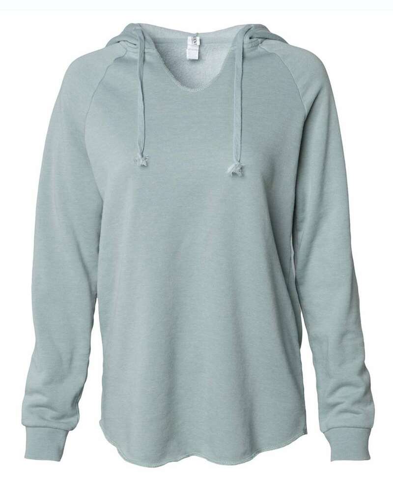 independent trading co. prm2500 women’s lightweight california wave wash hooded sweatshirt Front Fullsize
