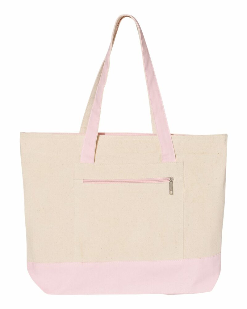 Q-Tees Q1300 19L Zippered Tote Front Fullsize"