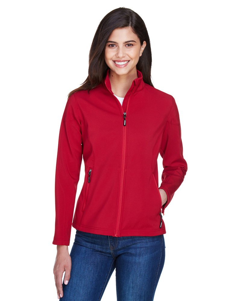 CORE365 78184 Ladies' Cruise Two-Layer Fleece Bonded Soft Shell Jacket Front Fullsize"