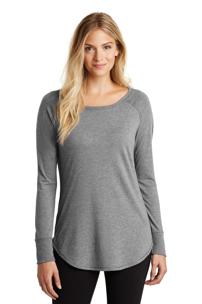 district dt132l women's perfect tri ® long sleeve tunic tee Front Fullsize