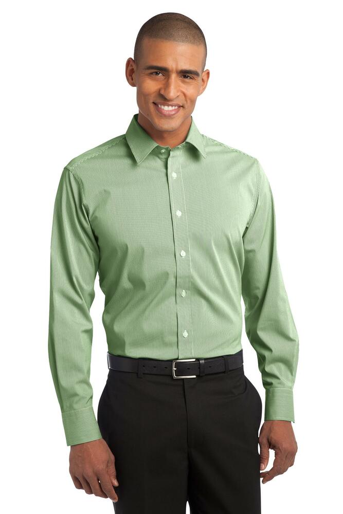 Port Authority S647 Fine Stripe Stretch Poplin Shirt Front Fullsize"