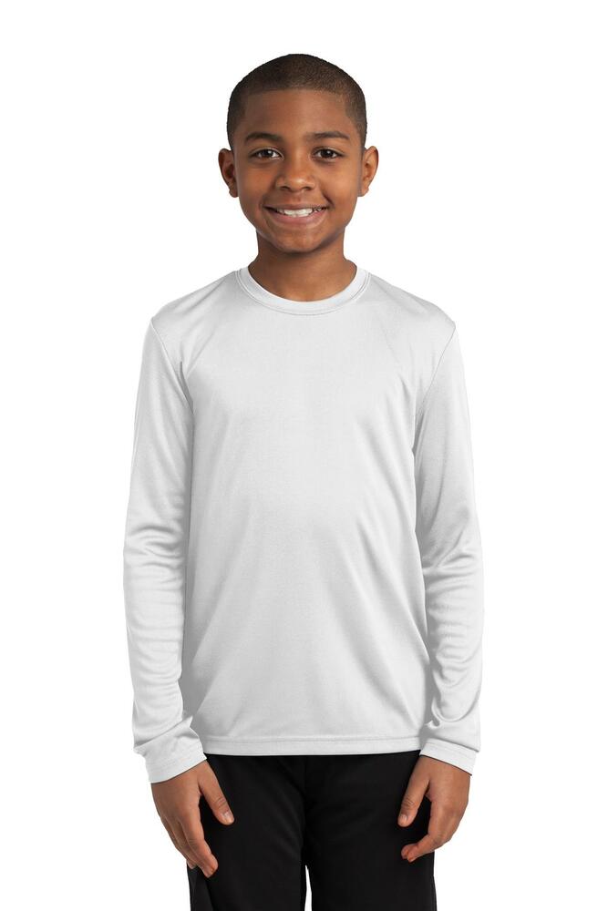 sport-tek yst350ls youth long sleeve posicharge ® competitor™ tee Front Fullsize