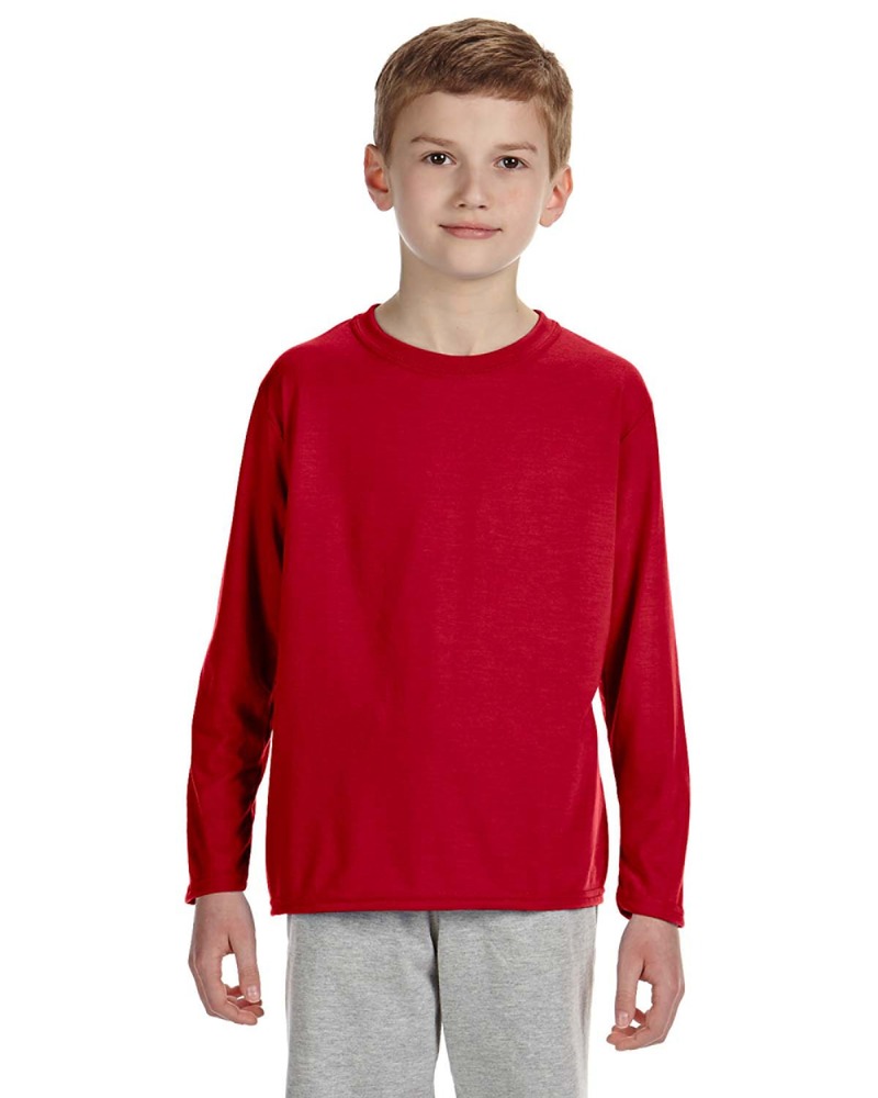 Gildan G424B Youth Performance ® Long Sleeve T-Shirt Front Fullsize"