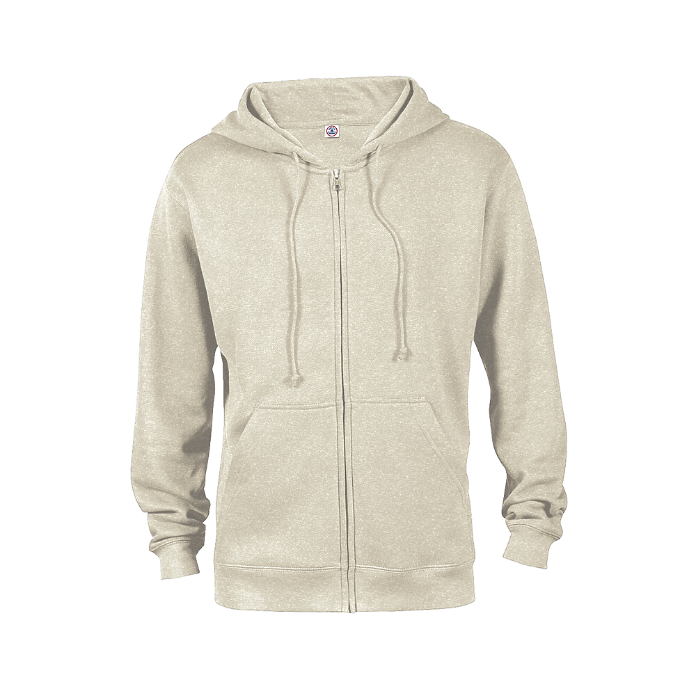 delta 99300 fleece adult unisex heavyweight fleece zip hoodie Front Fullsize