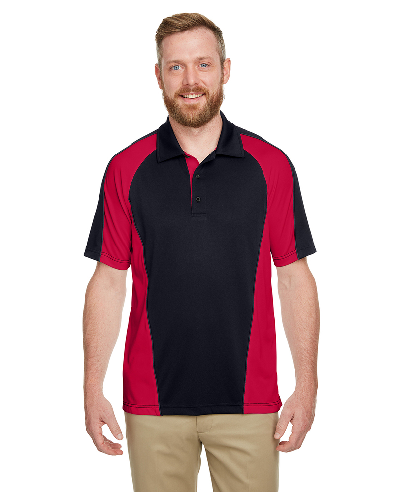 Harriton M385 Men's Advantage Snag Protection Plus IL Colorblock Polo Front Fullsize"