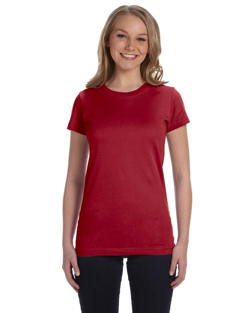 lat 3616 ladies fitted fine jersey tee Front Fullsize