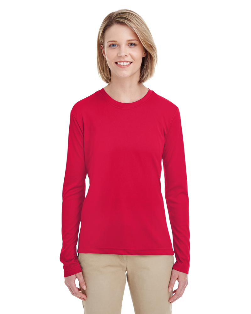 UltraClub 8622W Ladies' Cool & Dry Performance Long-Sleeve Top Front Fullsize"