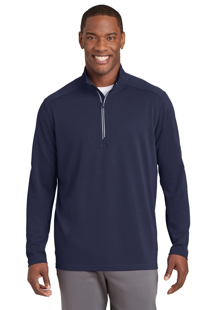 sport-tek st860 sport-wick ® textured 1/4-zip pullover Front Fullsize