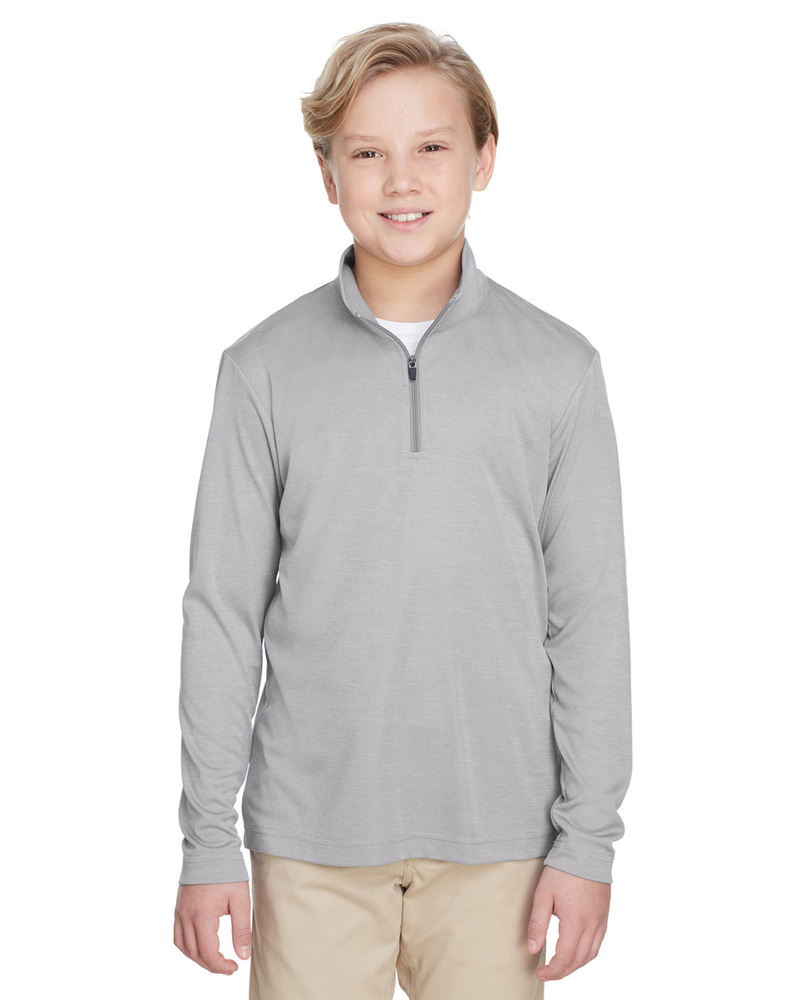 Team 365 TT31HY Youth Zone Sonic Heather Performance Quarter-Zip Front Fullsize"