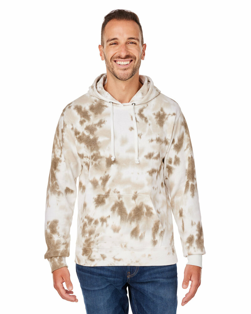 j america ja8861 adult tie-dye pullover hooded sweatshirt Front Fullsize