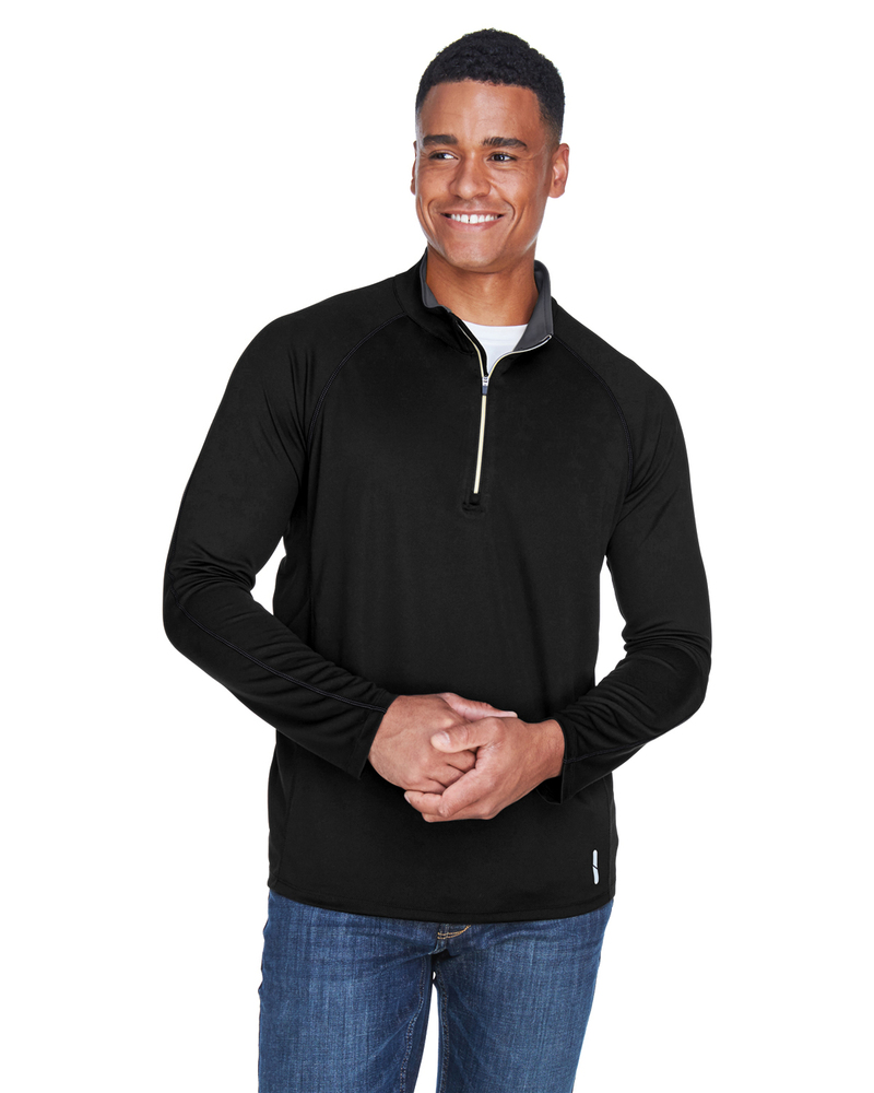 north end 88187 men's radar quarter-zip performance long-sleeve top Front Fullsize